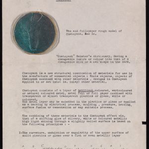 Letter describing Loy's design for Chatoyant