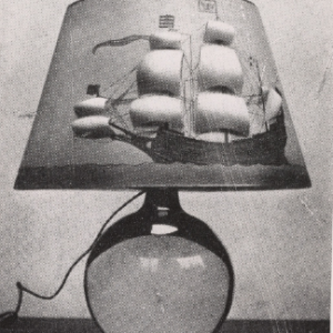 Loy's lamp with ship on shade